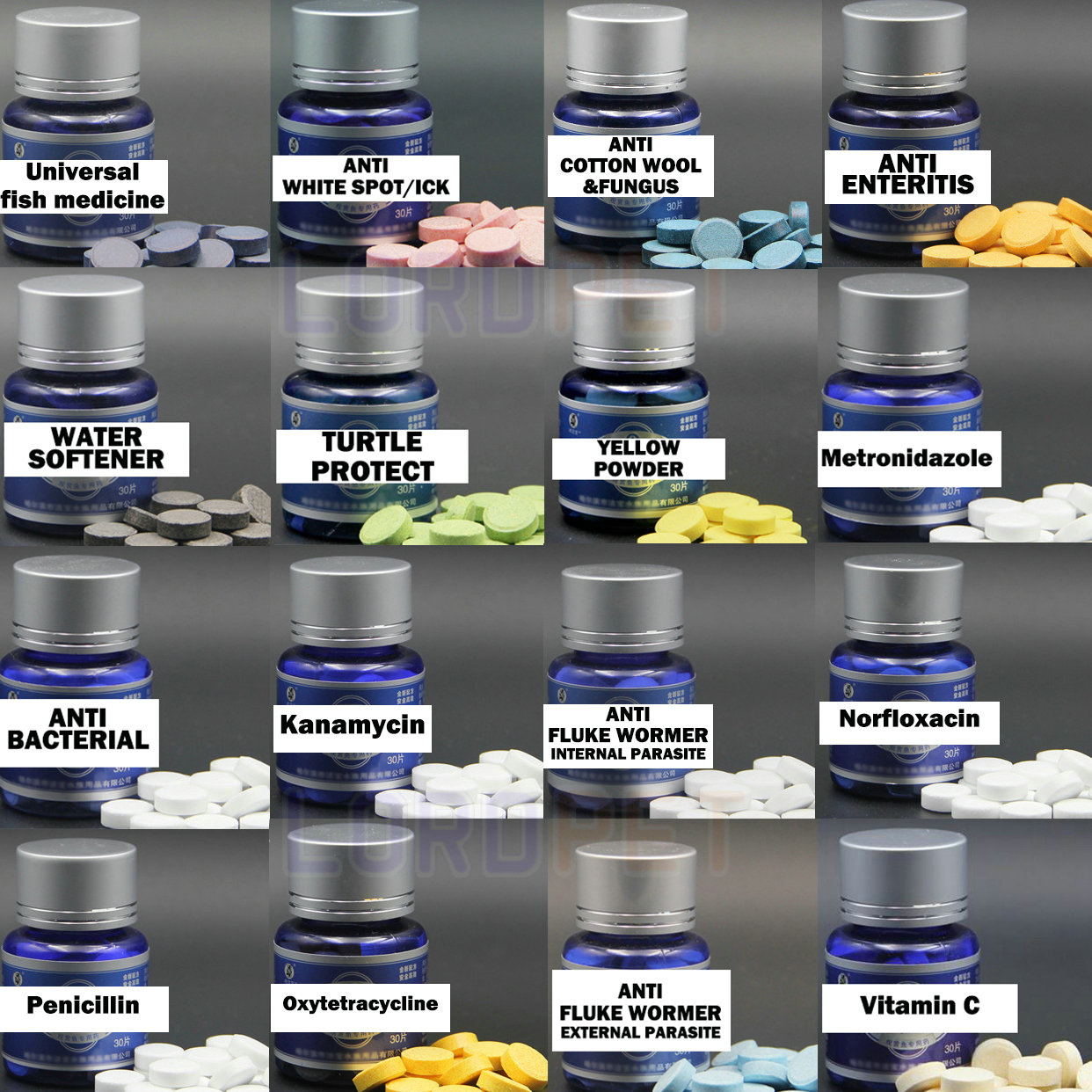 Fish Aquarium Medication Broad-spectrum Regular Drug MedicineBasic Health Care 30pcs Tablets White Spot Fluke Wormer