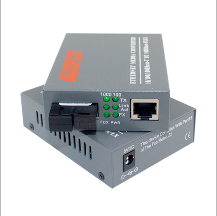 Gigabit Fiber Media Converter HTB-GS-03 A/B 20km 10/100/1000Mbps SC RJ45 Port Single-Mode Single Fiber Gift Power Supply