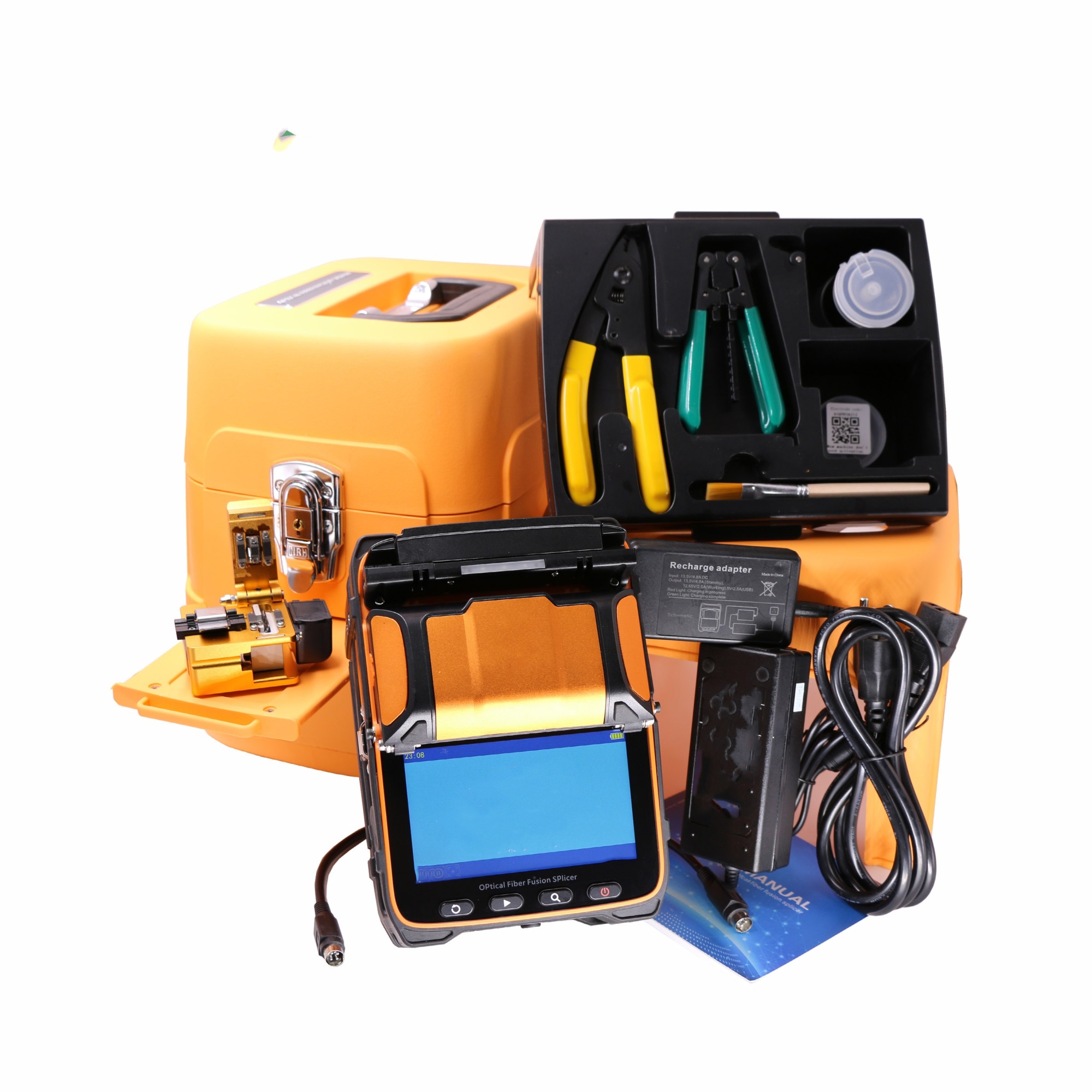 new. Splicer Machine 6 Motors 5S Splicing Machine With VFL Optic Power Meter Tool Kits CE Marking Free Shipping