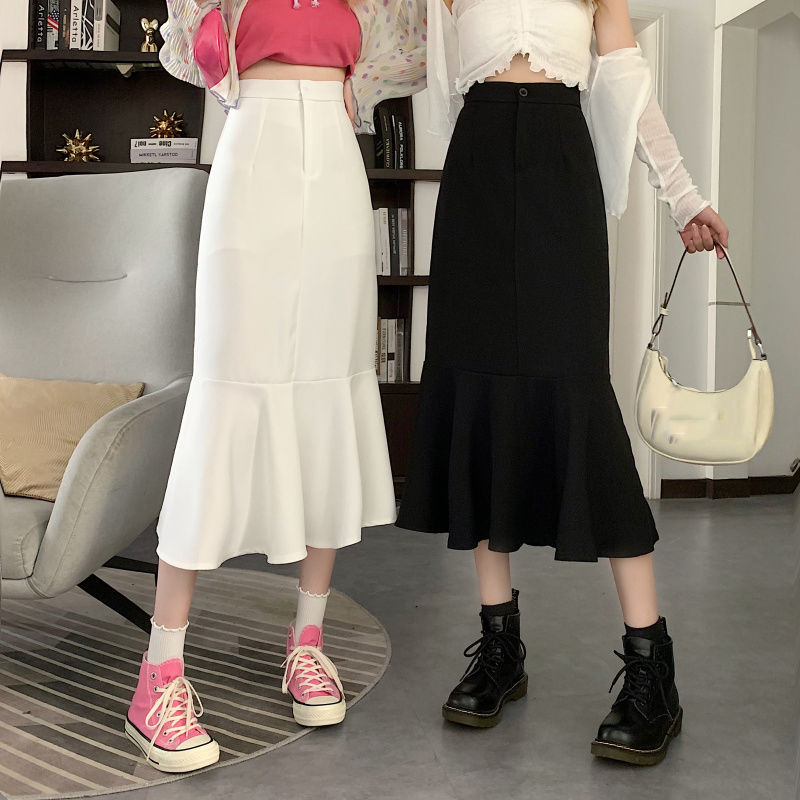 Ruffled fishtail skirt women's  version  women's high waist office skirt  suit  Mermaid skirt