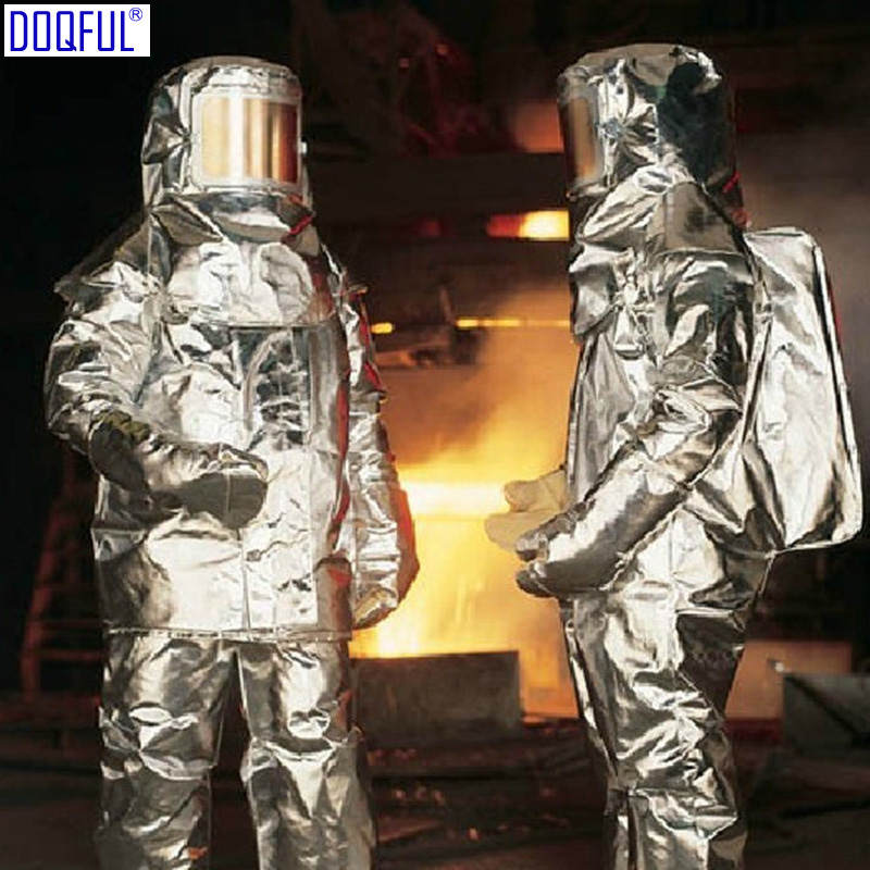 1000 Degree Thermal Radiation Heat Resistant Firefighter Uniform Aluminized Aircraft Rescue Fire Fighting Approach Suit