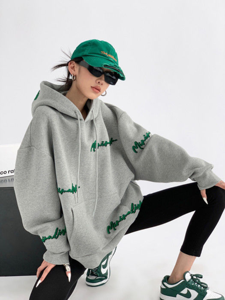 HOUZHOU Casual Oversized Hoodies Women Loose Streetwear Aesthetic Kpop Vintage Sweatshirt  Autumn   Pullovers