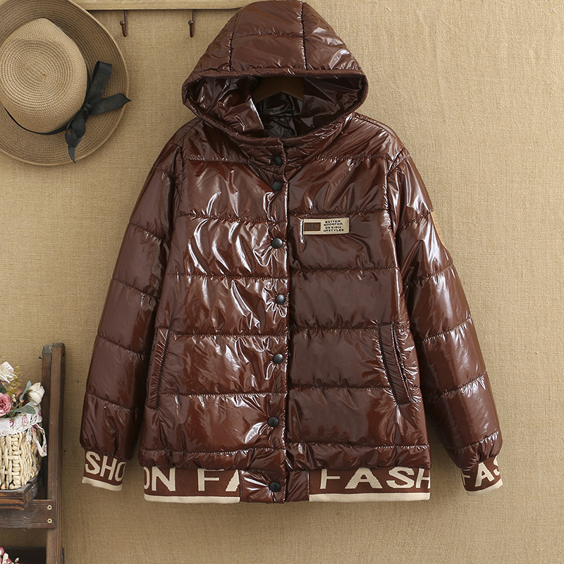 Plus Size Women&#39;s Coat Long Sleeve Hooded Add Cotton To Thicken Winter Jackets Large Size Cotton Clothes In Winter For Fatwomen