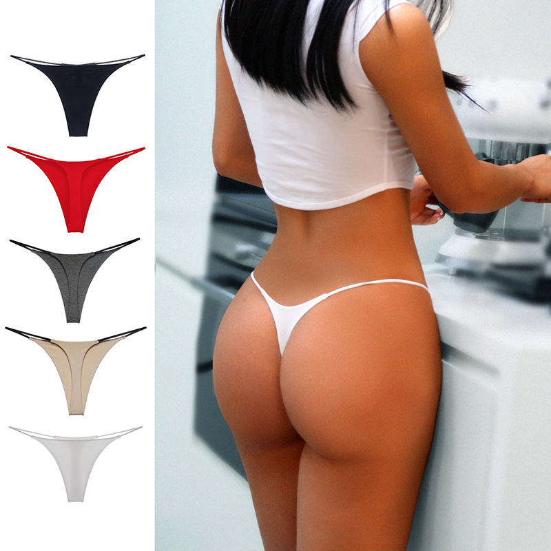 Cotton G String Women Panties Sexy Briefs Thong Low Waist T-back Beach Bikini Underwear Seamless Plus Size Female Lingerie S-2XL