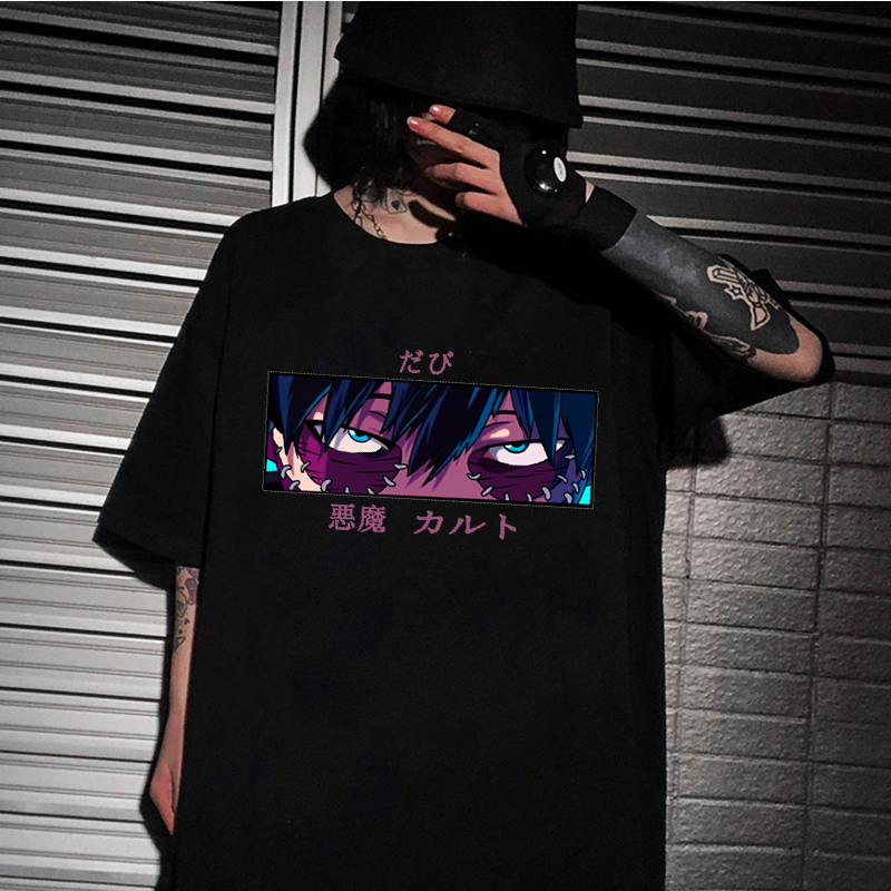 women T-Shirt  Gothic Japanese Anime My Hero Academia Unisex T Shirt Short Sleeve  Dabi Devil Eyes Y2k Clothes Top