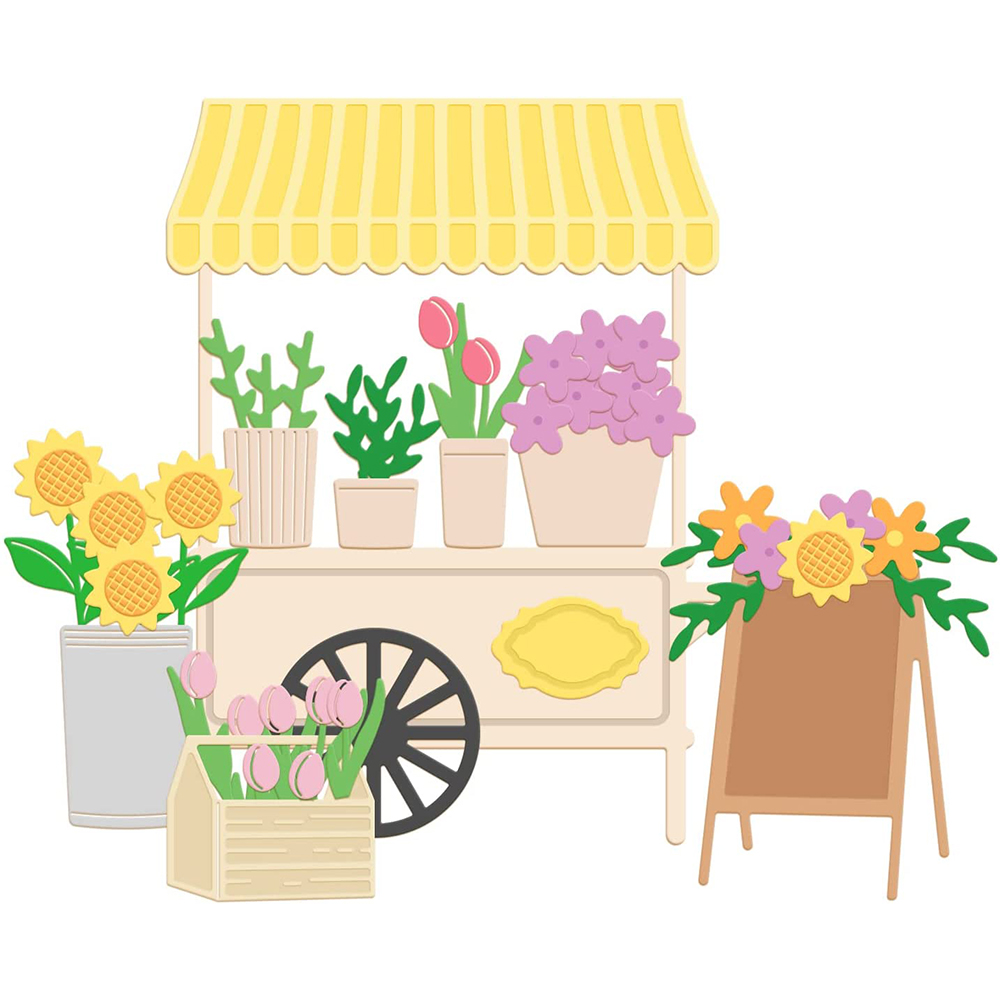 2Pcs Flowers Metal Cutting Dies Tulip Sunflowers Daisies Flowers Die Cuts for DIY Scrapbook Cards Making Album Diary Decoration