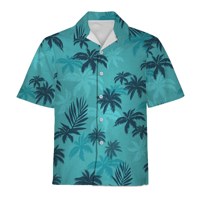  Summer  Harajuku Beach Arrival Men Short-Sleeve Casual Anime Shirt Blouse Loose Surfing Hawaiian-shirt