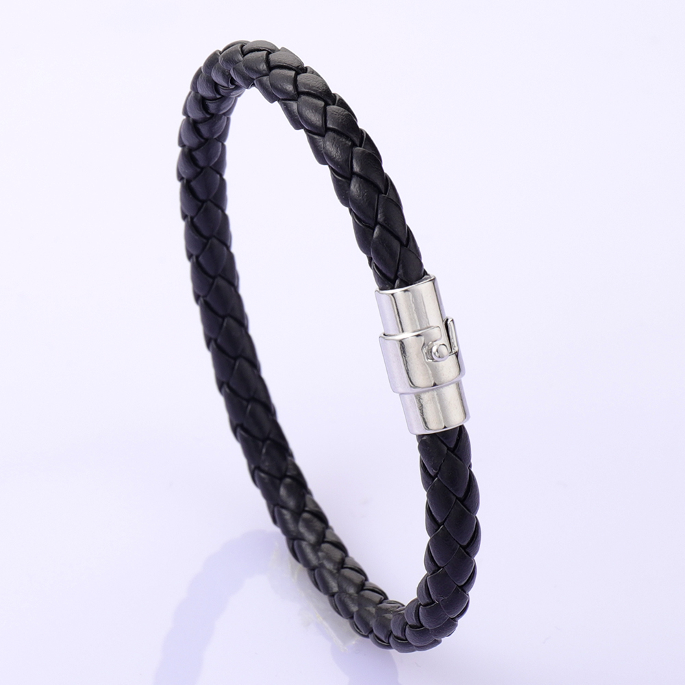 Men's Ladies Jewelry Braided Leather Bracelet Women's Men's Bracelet Alloy Magnet Buckle  Wristband Gift