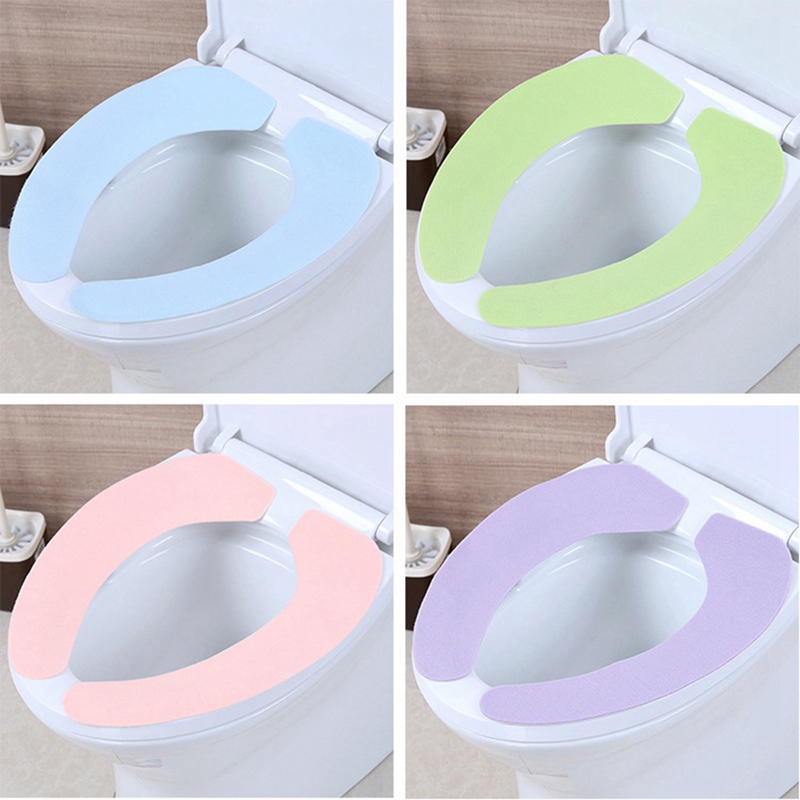 2Pc/set Reusable Warm Flannel Toilet Sticker Toilet Seat Covers Washable Toilet Seat Filling Bathroom Mat Seat Cover Universal