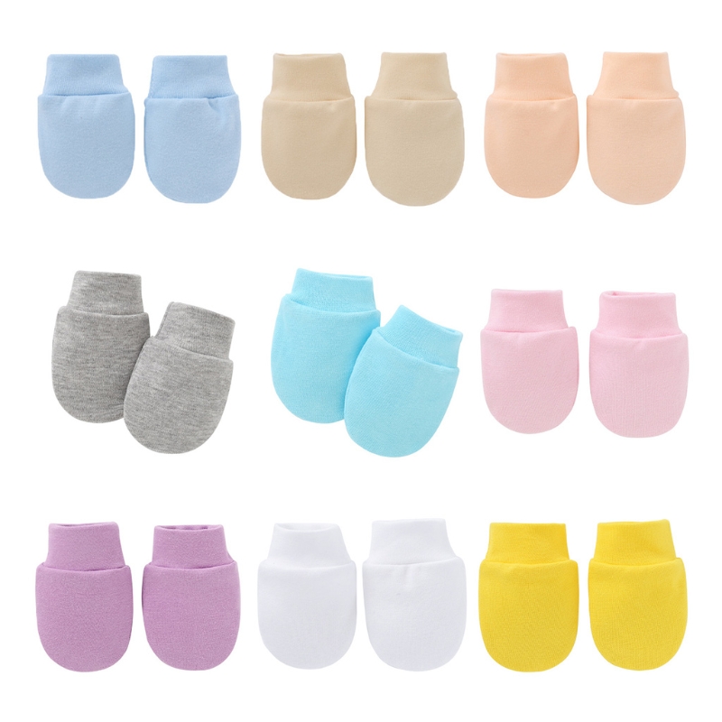 1 Pair Baby Anti Scratching Soft Cotton Gloves Newborn Protection Face Scratch Mittens Infant Handguard Supplies G99C