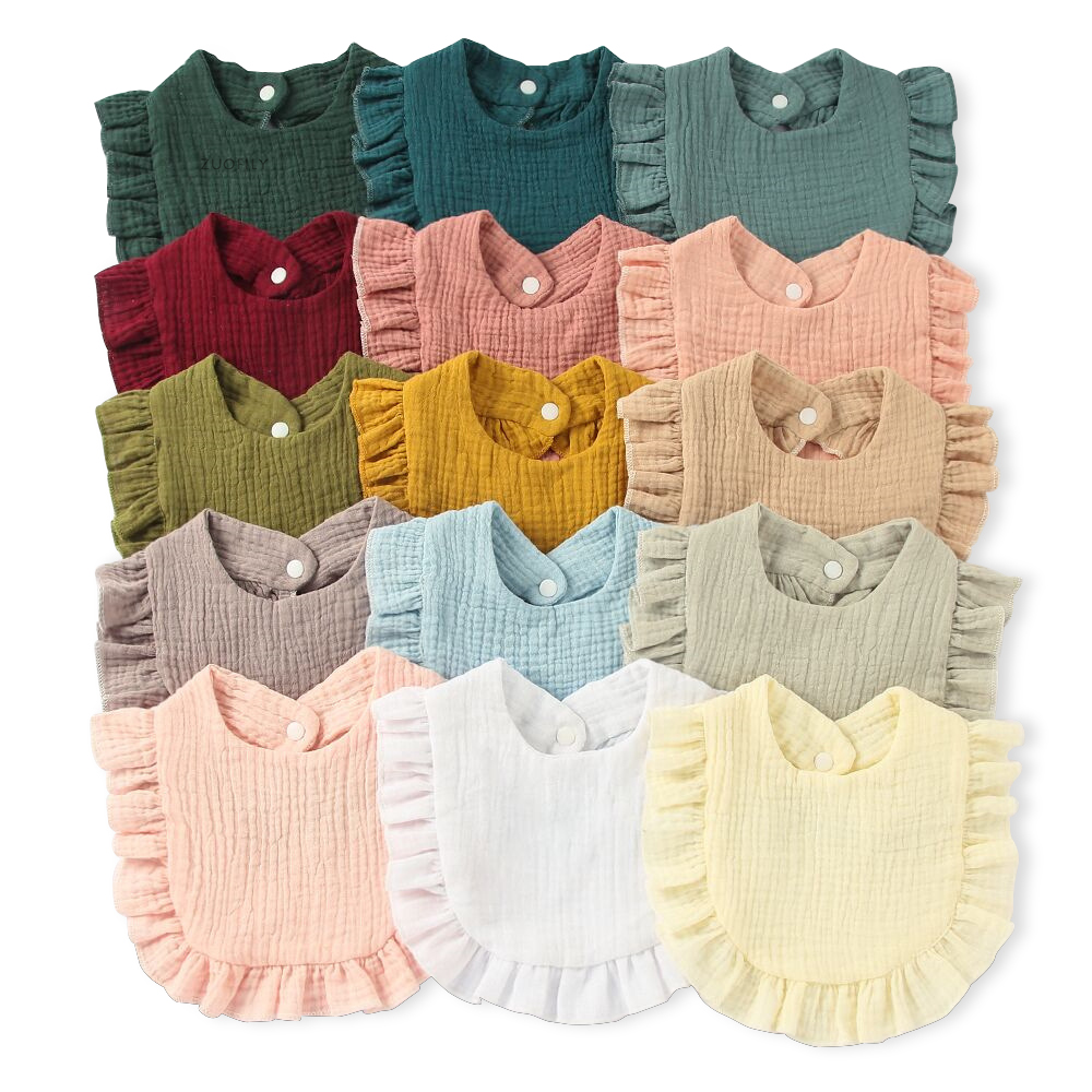 Baby Feeding Drool Bib Infant Lace Saliva Towel Soft Cotton Gauze Burp Cloth for Newborn Toddler Scarf  Muslin Baby Bib Bandana