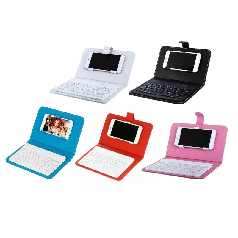 Mobilephone Keyboard Mouse Set With Leather Cover Fit for 4.5-6.8inch Phones Dropship