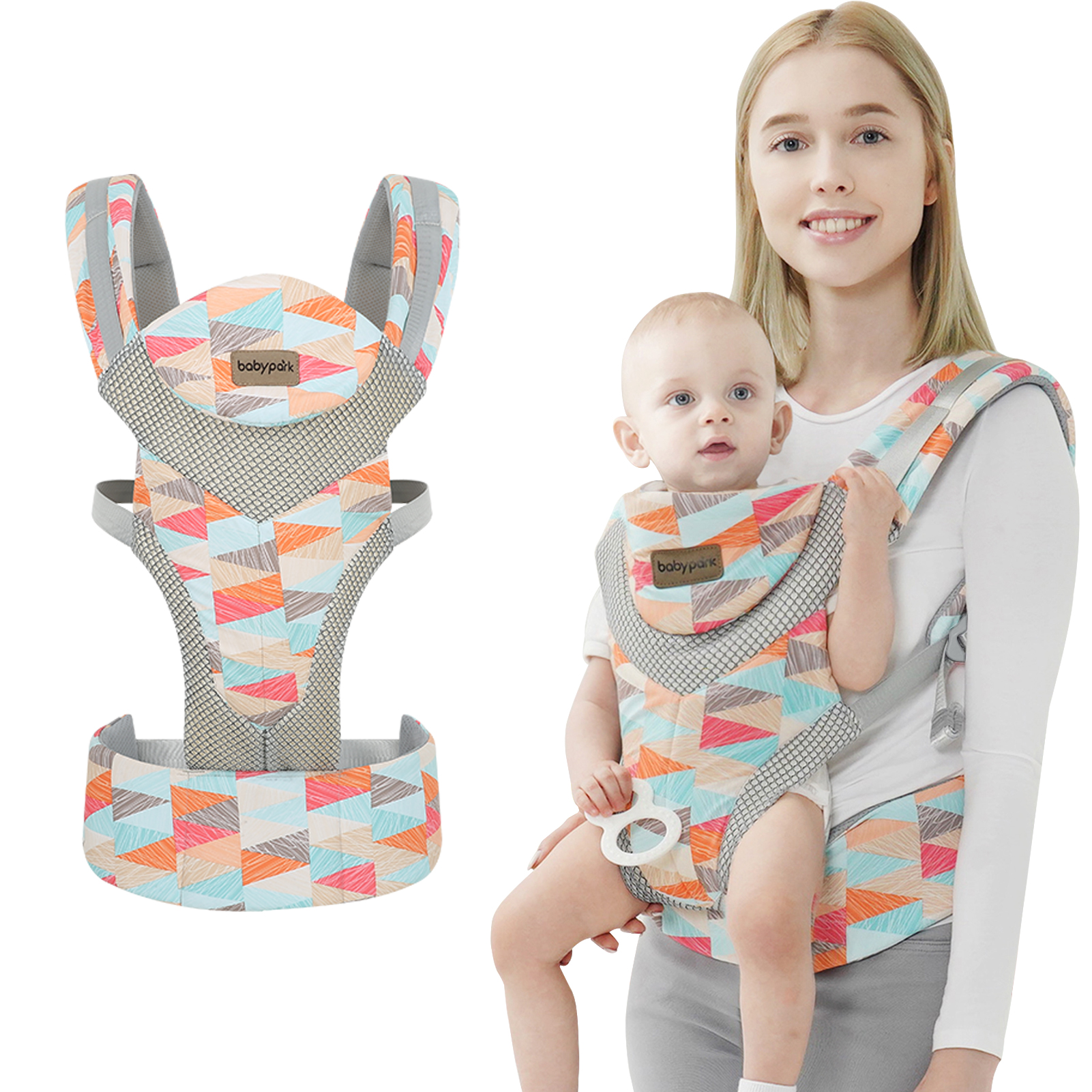 3-in-1 Baby Carrier Newborn Hip Seat Kangaroo Bag Infants Front and Back Backpack， 7 - 40 lbs， 3 - 36 Months Baby Accessories
