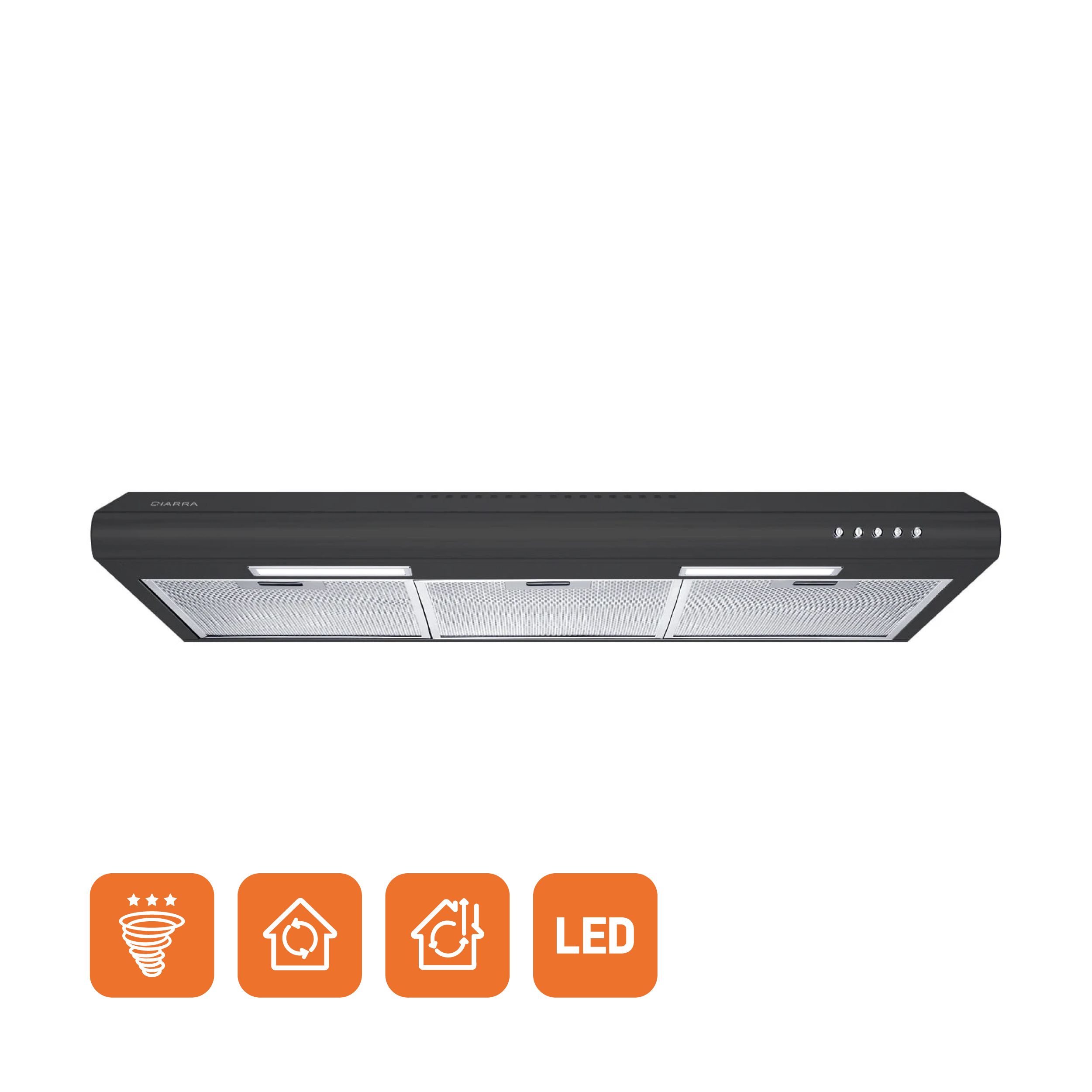 CIARRA CAB75918B 30 inch Range Hood， Under Cabinet with Ducted/Ductless Convertible， Slim Stove Hood for Kitchen 200CFM