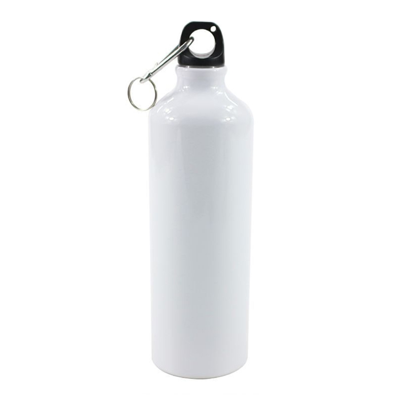 400ml White Blank Sublimation Water Bottle with Screw Carabiner Hook Aluminum Outdoor Sports Leakproof for A0NC