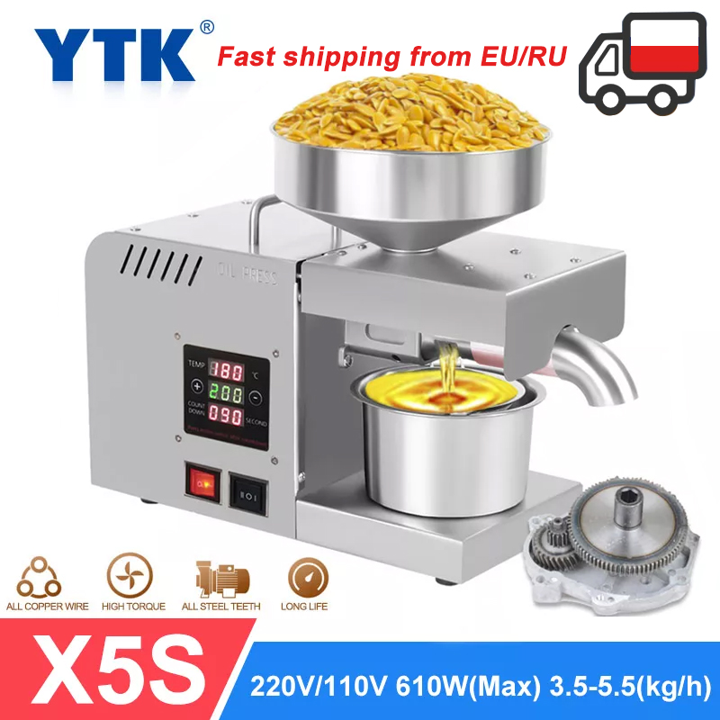 YTK X5S  Automatic Household FLaxseed Oil Press Oil Extractor Peanut Oil Press Cold Press Oil Machine 1500W (MAX)