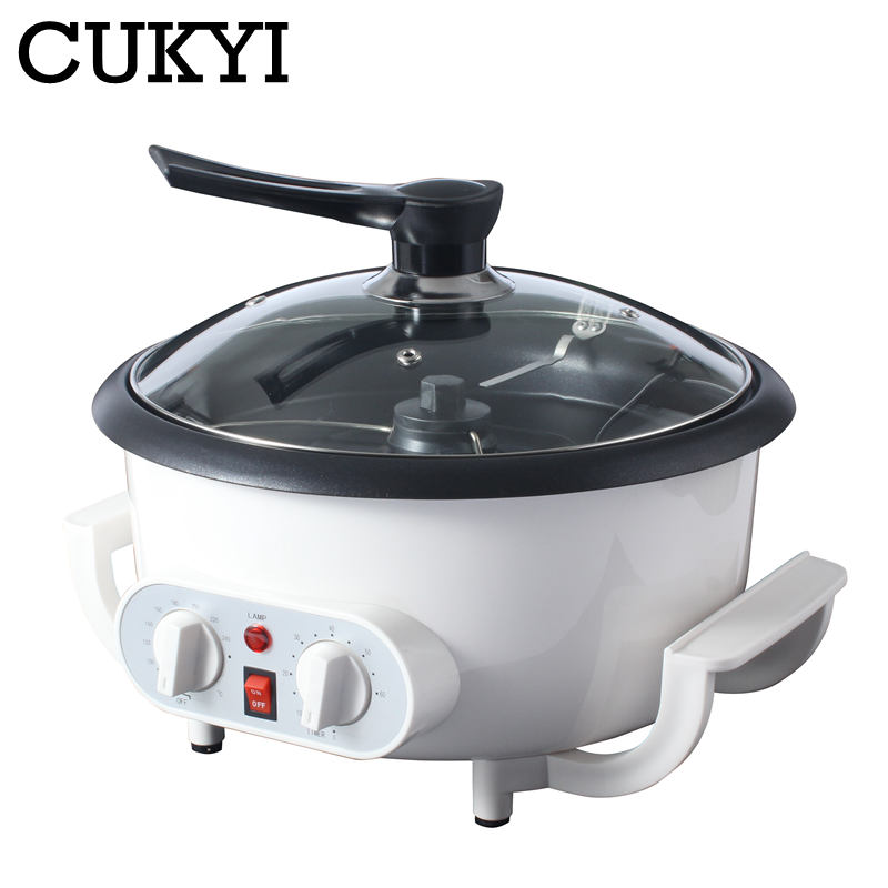 CUKYI Electric Coffee Bean Roaster Peanut Baking Tools Popcorn Roasting Machine Grain Dryer Non-stick Coating 110V/220V