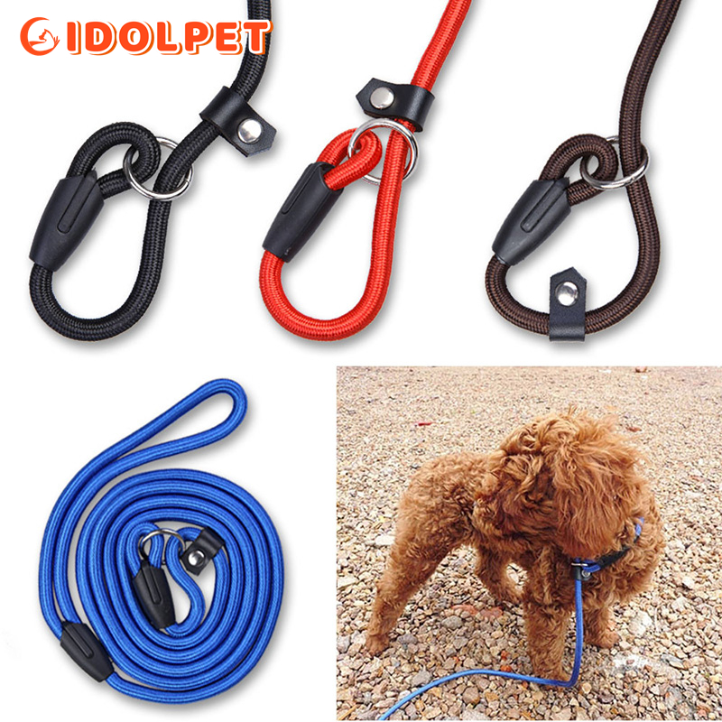 Durable Dog Nylon Slip Rope Leash， Strong Pet Slip Lead， Adjustable Pet Slipknot Neck Circumference for Training Play Camping