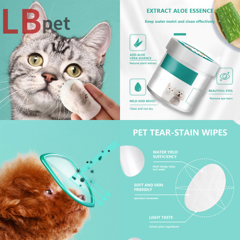 Pet Dog Cat Cleaning Beauty Tissue Eye Wipes To Tear Off Mild Non-irritating Wipes Kitten Beauty Supplies Wipes