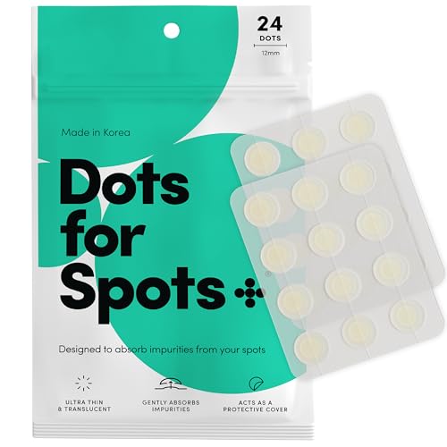 Dots for Spots Pimple Patches for Face - Pack of 24 Hydrocolloid Blemish Patch - Invisible Zit Stickers Treatment for Face and Body - Mighty, Fast-Acting, Vegan & Cruelty Free Korean Skin Care