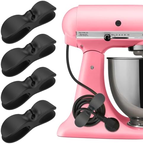 Cord Organizer for Kitchen Appliances - 4PCS Cord Winder Organizer Stick On Cable Holder Winder Keeper for Appliances Stick on Kitchenaid Mixer, Coffee Maker, Pressure Cooker, Home Gadget Accessories
