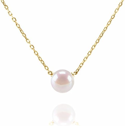 PAVOI Handpicked AAA+ Freshwater Cultured Single Pearl Necklace Pendant | Gold Necklaces for Women