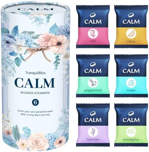 Shower Steamers 6 Count, Scented Shower Bombs with Organic & Natural Fragrance, Self-Care & Relaxation Birthday Presents for Women Who Have Everything