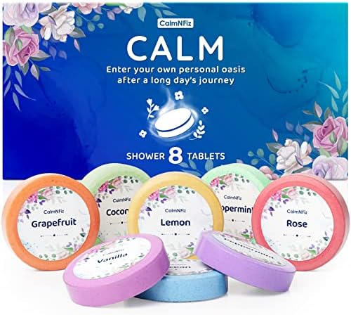 Shower Steamers 8 Pack-Bath Bombs with Natural Fragrances for Women ane Men, Travel Essential, Stocking Stuffers, Luxury Relaxation Present for Christmas Day, Thanksgiving Day, Party and Wedding