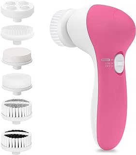 Facial Cleansing Brush Face Scrubber: CLSEVXY Electric Face Spin Cleanser Brushes with 6 Brush Heads for Deep Cleansing, Gentle Exfoliating, Removing Blackhead, Massaging