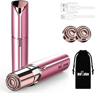 Facial Hair Removal for Women, Electric Painless Facial Hair Remover for Face, Lip, Chin with 2 x Replacement Heads