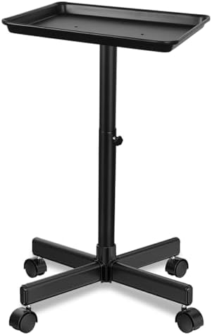 Salon Tray on Wheels-Height Adjustable Salon Rolling Tray-Color Tray for Hair Salon