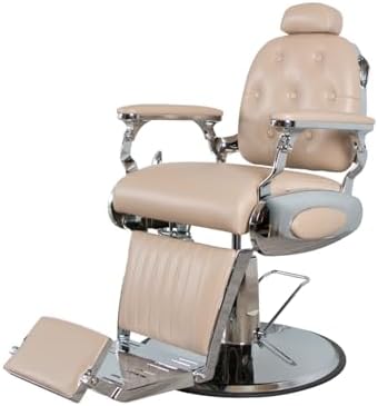 Barber Chair, Hydraulic Reclining Beauty Hairdressing Professional Haircut Chair, Salon Barber Spa Beauty Equipment, Height Adjustable Chair,Apricot Color