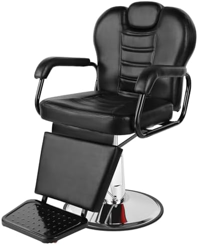 Artist hand Barber Chair Reclining Salon Chair Heavy Duty Hydraulic Salon Shampoo Chair with Footrest and Headrest, 360 Degree Swivel Hair Chair, Spa Beauty Equipment for Hair Stylist, Barbershop