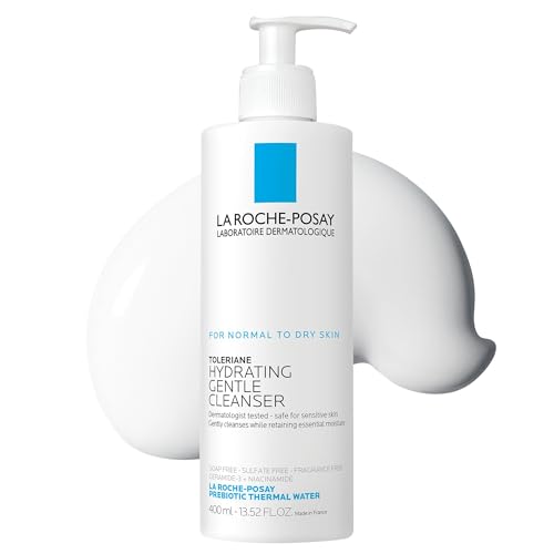 La Roche-Posay Toleriane Hydrating Gentle Face Cleanser | Hydrating Facial Cleanser With Niacinamide + Ceramides | Daily Face Wash For Dry Skin To Normal Skin | Sensitive Skin Tested | Fragrance Free