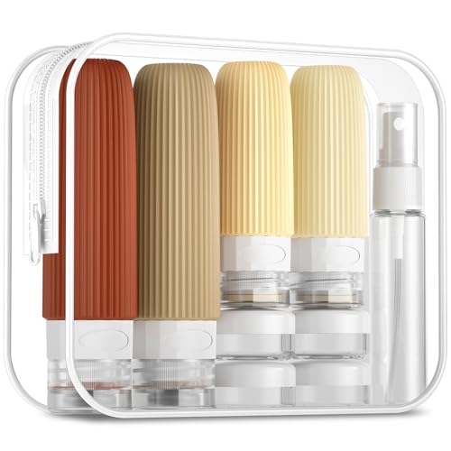 16 Pack Travel Bottles Set, TSA Approved Leak Proof Silicone Squeezable Containers for Toiletries, Refillable Travel Accessories for Conditioner, Shampoo, Lotion & Body Wash Accessories