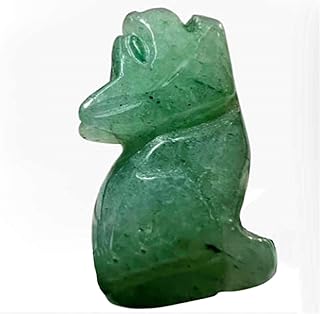 Howling Wolf 2 Each Green Aventurine Totem Spirit Animal Stone Figurine Fetish Drilled Bead 7125