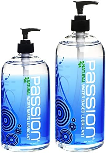 Passion Lube Value Pack Natural Water-Based Lubricant, 16oz and 34 oz