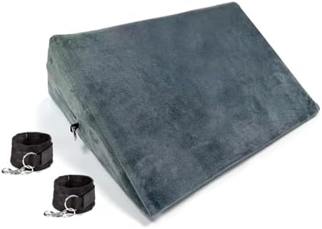 Sex Toys Pillow Triangle-Shaped Sex Pillow with Handcuffs Multifunctional Foam Support Sex Furniture Cushion Adult Toys for Sex Game Couples Sex Toys (18inch)