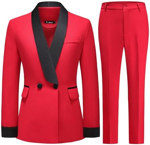 Women's Pants Suit 2 Piece Set Smil Fit Jacket Shawl Sollar Blazer Dress for Women