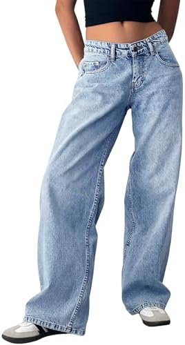 Trendy Queen Womens Baggy Jeans Wide Leg Denim Pants Boyfriend Loose Streetwear Trousers Fall Fashion y2k Outfits 2024