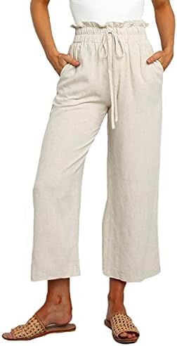 Dokotoo Womens Casual Elastic Waist Solid Comfy Jogging Jogger Pants with Pockets