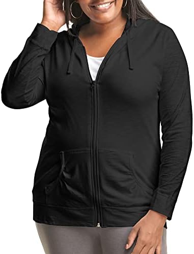 Just My Size Women's Full Zip Slub Hoodie Plus Size
