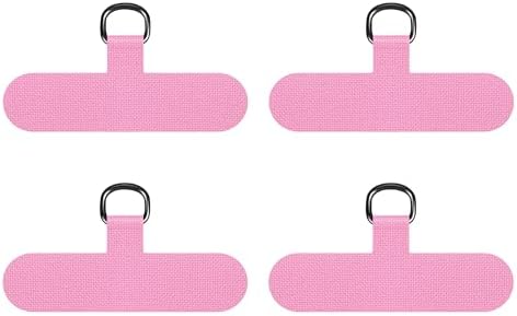 takyu Phone Tether Tab Without Adhesive, 4 Pack Universal Phone Lanyard Tether Connector Replacement Part for Most Smartphones (Pink)