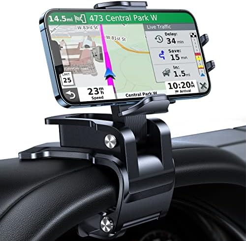 andobil Universal Car Phone Clip Holder [Military Sturdy, Firmly Grip & Never Slip] Ultra Stable Dashboard Cell Phone Mount for Car Dash Fits All iPhone 15 14 13 12 Pro Max Android Samsung GPS Devices