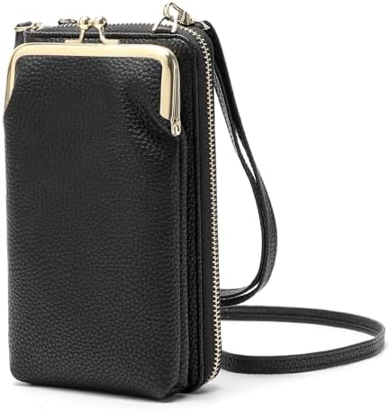 EASTNIGHTS Small Crossbody Phone Bag for Women Cell Phone Purse Wallet Kiss Lock Cute Shoulder Bag with Credit Card Slots