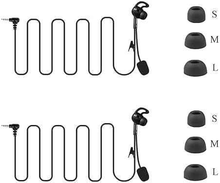 2 Pack Referee Headset, Right-Ear in Ear HiFi Earphone Earpiece Fit for V6 V4 FBIM Football Soccer Coach Intercom