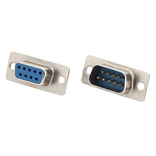 40PCs Core Connector,DB-9 Core Male Connector, Female Blue Monitor Plug, Socket Industrial Accessory, for Serial Ports Such As RS232 / 485/422 Communication Equipment