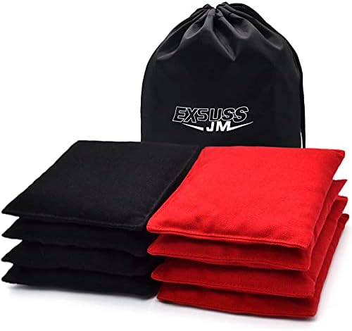 JMEXSUSS Weather Resistant Standard Cornhole Bags Set of 8 Regulation Bean Bags for Outdoor Tossing Cornhole Game, Professional Corn Hole Bags Set 8 with Tote Bag