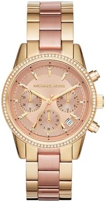 Michael Kors Ritz Women's Watch, Stainless Steel and Pavé Crystal Watch for Women