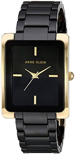 Anne Klein Women's AK/2952BKGB Gold-Tone and Black Ceramic Bracelet Watch